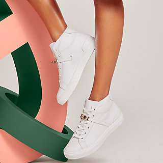 セール【HERMES】Sneakers Daydream Hermes Daydream Kelly High Top Sneaker Tennis Shoe White